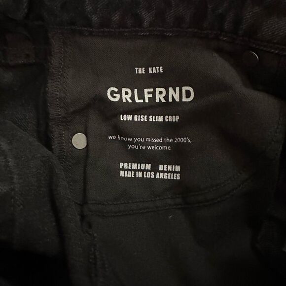 GrIfrnd The Kate size 24 Low Rise Slim Crop Jeans Distressed Black Straight - Picture 5 of 12